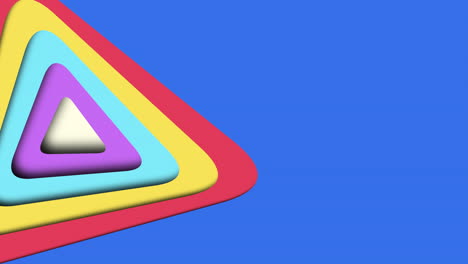 Regenbogen-Papierschnitt-Dreiecksmuster-Auf-Blauem-Farbverlauf