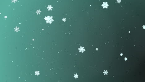 Falling-white-snowflakes-and-snow-on-night-sky