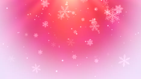 Falling-white-snowflakes-and-snow-with-confetti-on-night-sky
