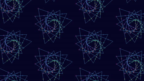 Rainbow-illusion-triangles-pattern-with-neon-glitters-in-dark-space