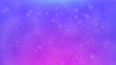 Falling-white-snowflakes-and-snow-on-blue-night-sky
