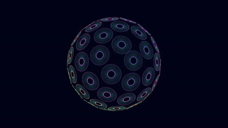 Solitary-Sphere-With-Intriguing-Circles-Against-A-Dark-Background