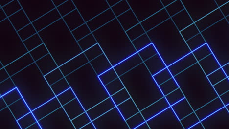Seamless-neon-blue-squares-pattern-on-black-gradient