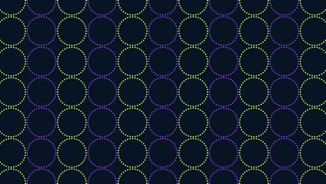 Patrón-Circular-Púrpura-Y-Verde-Sobre-Fondo-Negro