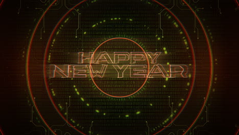 Happy-New-Year-text-with-HUD-circles-and-matrix-code