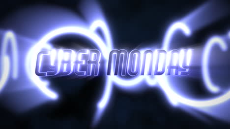 Cyber-Monday-Text-Mit-Blauen-Neonkreisen-In-Der-Galaxie