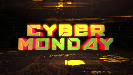 Cyber-Monday-Prangt-Mit-HUD-Akzenten-Auf-Dem-Motherboard-Layout