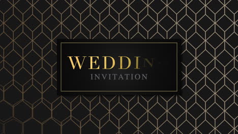 Wedding-Invitation-with-gold-cubes-grid-and-frame