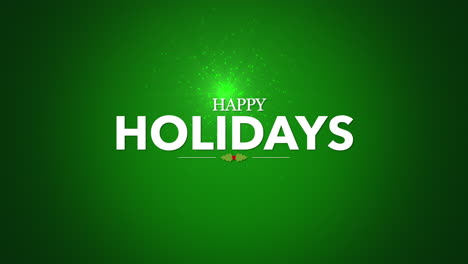 Happy-Holidays-with-trees-and-flying-glitters-on-green-gradient