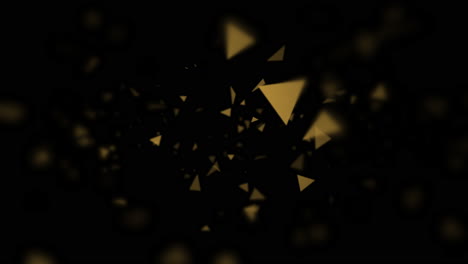 Flying-yellow-triangles-in-80s-style-on-black-gradient