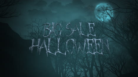 Halloween-Big-Sale-with-mystical-forest-and-moon-in-night
