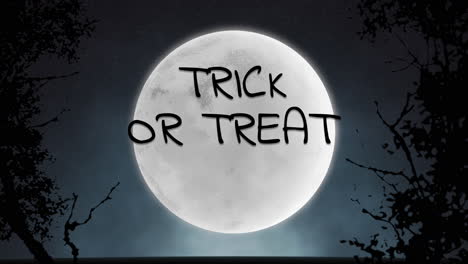 Trick-Or-Treat-with-mystical-forest-and-big-moon-in-blue-night-sky