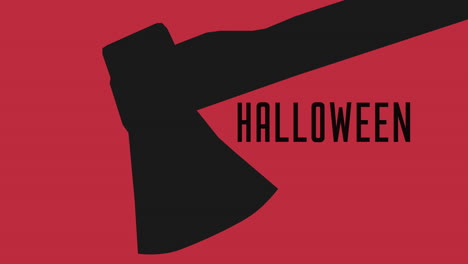 Halloween-with-horror-hatchet-on-red-texture
