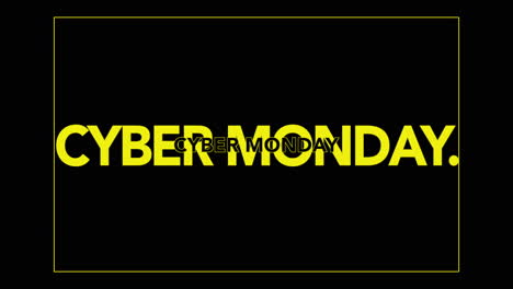 Cyber-Monday-Im-Rahmen-Auf-Schwarzem,-Modernem-Farbverlauf
