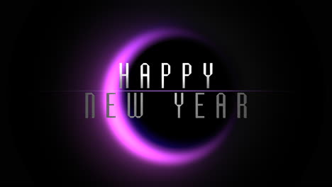 Feliz-Año-Nuevo-Con-Luz-Violeta-De-La-Luna-En-La-Galaxia