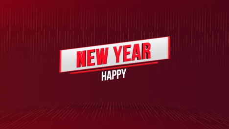Modern-Happy-New-Year-text-on-red-lines-geometric-pattern