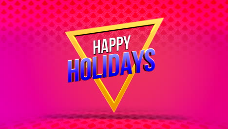 Modern-Happy-Holidays-text-with-triangles-on-pink-circles-geometric-pattern