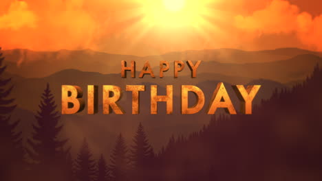 Happy-Birthday-on-sunset-landscape-with-sun-and-forest