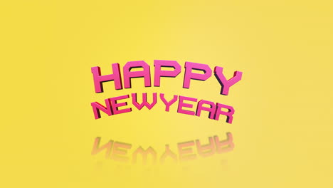 Colorful-and-modern-Happy-New-Year-text-on-yellow-gradient