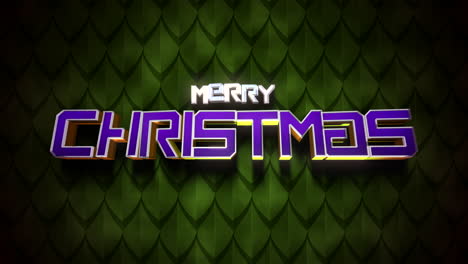 Merry-Christmas-text-on-green-summer-leafs-pattern