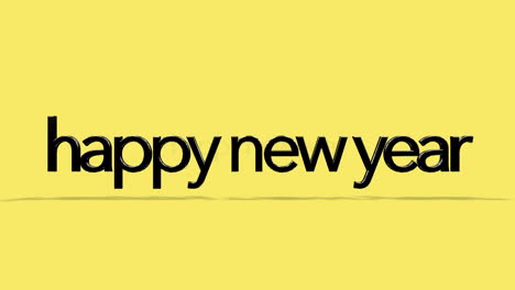 Rolling-Happy-New-Year-text-on-yellow-gradient