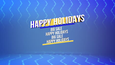 Modern-Happy-Holidays-and-Big-Sale-text-on-blue-zigzag-geometric-pattern