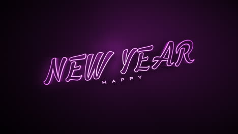 Dark-monochrome-Happy-New-Year-text-on-purple-gradient