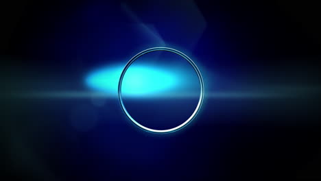 Blauer-Neonring-Und-Licht-Im-Dunklen-Raum