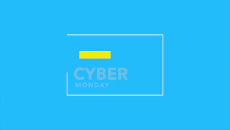 Moderner-Cyber-Monday-Text-Im-Rahmen-Auf-Blauem-Farbverlauf