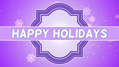 Happy-Holidays-in-frame-with-fall-snowflakes-on-purple-gradient