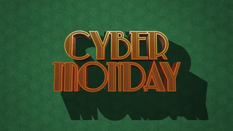 Retro-Cyber-Monday-Text-Im-80er-Jahre-Stil-Auf-Einer-Grünen-Grunge-Textur
