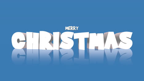 Cartoon-Merry-Christmas-text-on-a-vibrant-blue-gradient