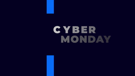 Texto-De-Cyber-Monday-Con-Líneas-Azules-Sobre-Degradado-Moderno-Negro