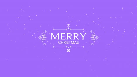 Frohe-Weihnachten-Mit-Schnee-Und-Rahmen-Auf-Violettem-Farbverlauf