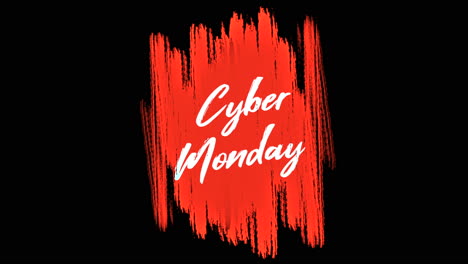 Cyber-Monday-Con-Pincel-De-Acuarela-Rojo-Sobre-Degradado-Negro