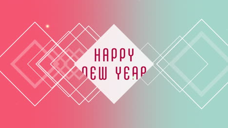 Happy-New-Year-with-neon-squares-pattern-on-colorful-gradient