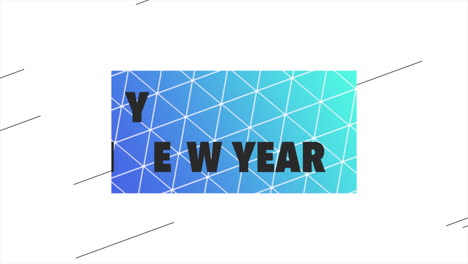 Happy-New-Year-with-blue-triangles-pattern-on-white-gradient