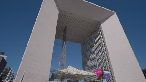 Close-Up-Of-The-Arche-De-La-Defense-In-Business-District-Of-Paris-France-1