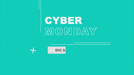 Cyber-Monday-Und-Großer-Verkauf-Mit-Linien-Auf-Grünem-Farbverlauf