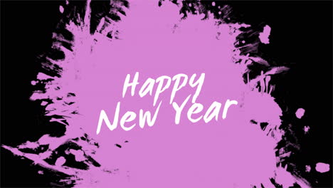 Frohes-Neues-Jahr-Text-Mit-Rosa-Strichpinsel-Auf-Schwarzem-Farbverlauf