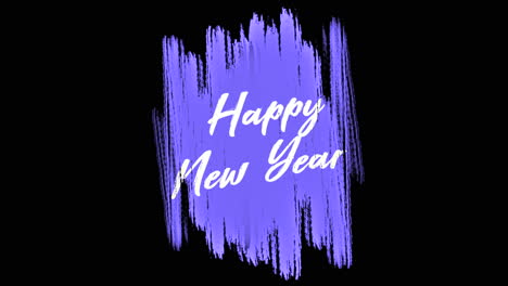 Happy-New-Year-with-blue-art-brush-on-black-gradient