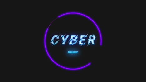 Cyber-Monday-Mit-Neonfarbenem-Regenbogenkreis-Auf-Modegradient