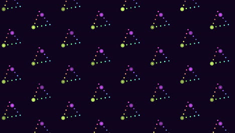 Vibrant-falling-dots-triangle-pattern-against-a-black-background