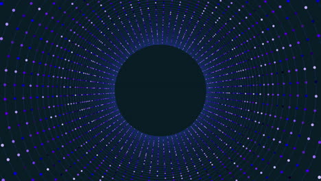 Patrón-Circular-Abstracto-Azul-Y-Blanco-Sobre-Fondo-Negro