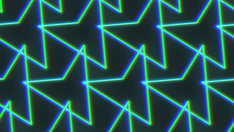 Neon-green-and-blue-lines-form-geometric-star-pattern