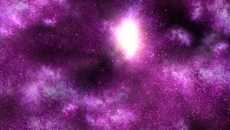 Dynamische-Weltraumlandschaft,-Violette-Und-Weiße-Wolken-Mit-Einem-Strahlenden-Zentrum