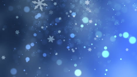 Enchanting-snowflake-filled-blue-and-white-background-with-illuminated-flurries