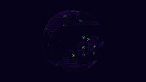 Modelo-3D-De-Esfera-Con-Círculos-Hexagonales-De-Patrón-De-Cuadrícula-Conectados-Por-Líneas