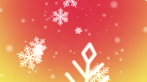 Vibrantes-Copos-De-Nieve-Coloridos-De-Invierno-Cayendo-Sobre-Fondo-Rojo-Y-Amarillo