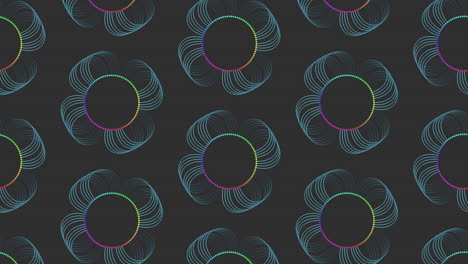 Monochromatisches-Kreisförmiges-Muster-Mit-Blauen-Und-Violetten-Kreisen